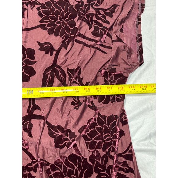 Torrid Size 3 Floral Burnout Velvet Kimono Open Front Mauve Plum Plus - Picture 5 of 6